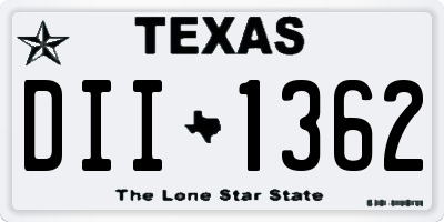 TX license plate DII1362