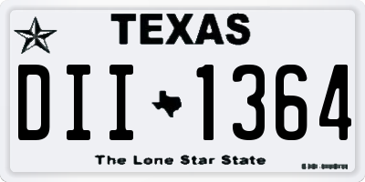 TX license plate DII1364