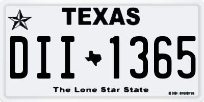 TX license plate DII1365