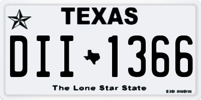 TX license plate DII1366