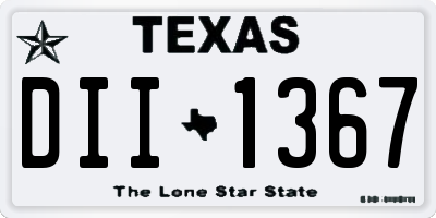 TX license plate DII1367