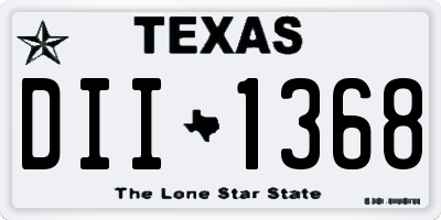 TX license plate DII1368