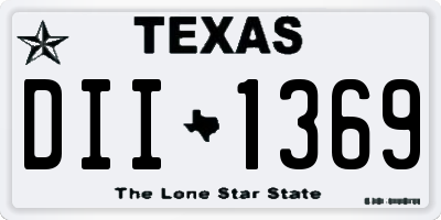 TX license plate DII1369