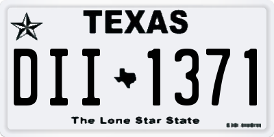 TX license plate DII1371
