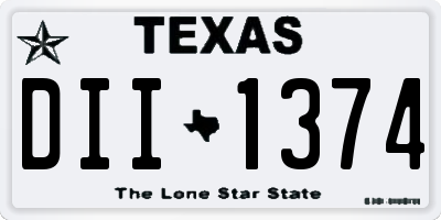 TX license plate DII1374