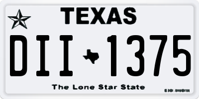 TX license plate DII1375