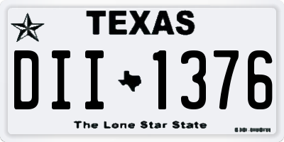 TX license plate DII1376