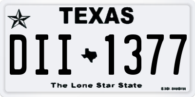 TX license plate DII1377