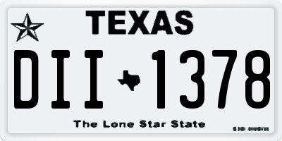 TX license plate DII1378