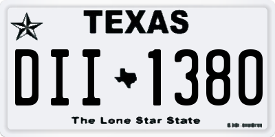 TX license plate DII1380
