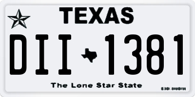 TX license plate DII1381