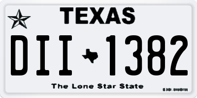TX license plate DII1382