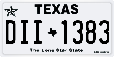 TX license plate DII1383