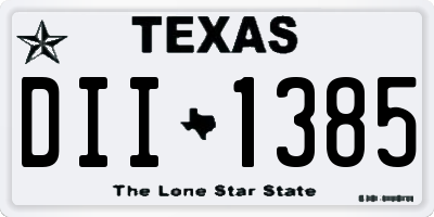 TX license plate DII1385