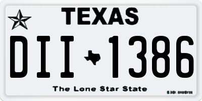 TX license plate DII1386