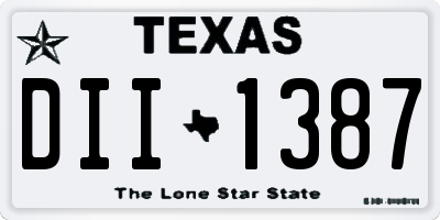 TX license plate DII1387