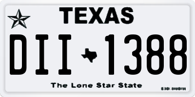 TX license plate DII1388