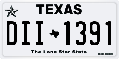 TX license plate DII1391