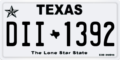 TX license plate DII1392