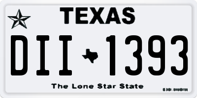 TX license plate DII1393
