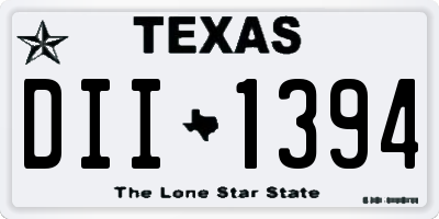 TX license plate DII1394