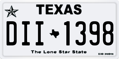 TX license plate DII1398