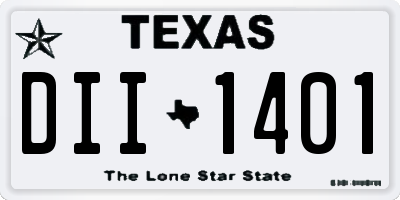 TX license plate DII1401