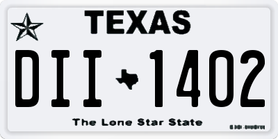 TX license plate DII1402