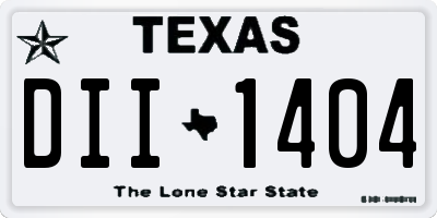 TX license plate DII1404