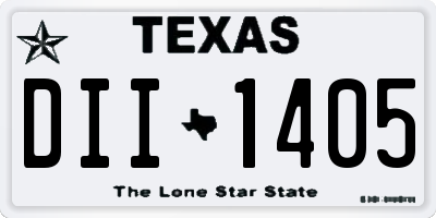 TX license plate DII1405
