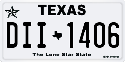 TX license plate DII1406
