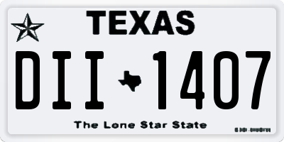 TX license plate DII1407