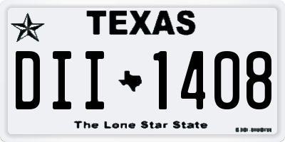 TX license plate DII1408