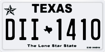TX license plate DII1410