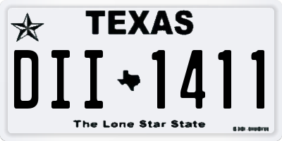 TX license plate DII1411