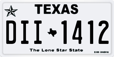 TX license plate DII1412