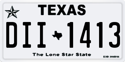 TX license plate DII1413