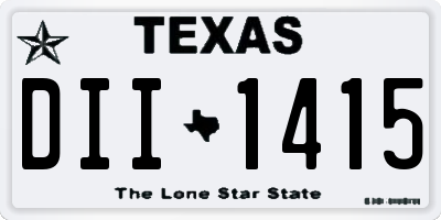 TX license plate DII1415