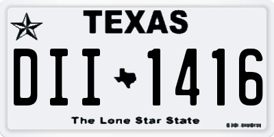 TX license plate DII1416