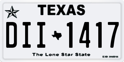 TX license plate DII1417