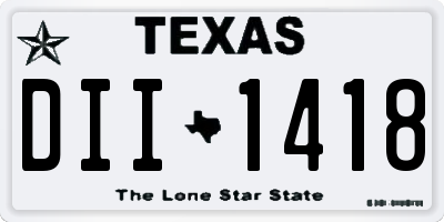 TX license plate DII1418