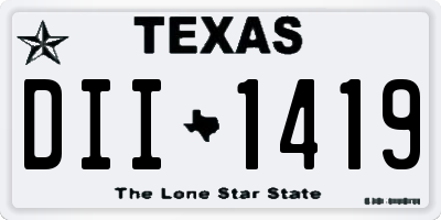 TX license plate DII1419