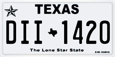 TX license plate DII1420