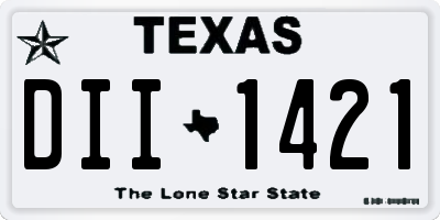 TX license plate DII1421