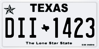 TX license plate DII1423