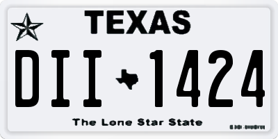 TX license plate DII1424