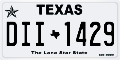 TX license plate DII1429