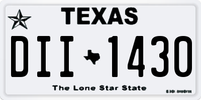 TX license plate DII1430