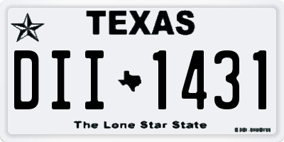 TX license plate DII1431