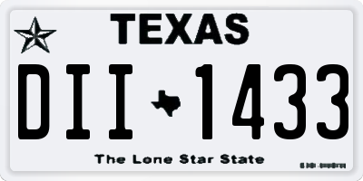 TX license plate DII1433
